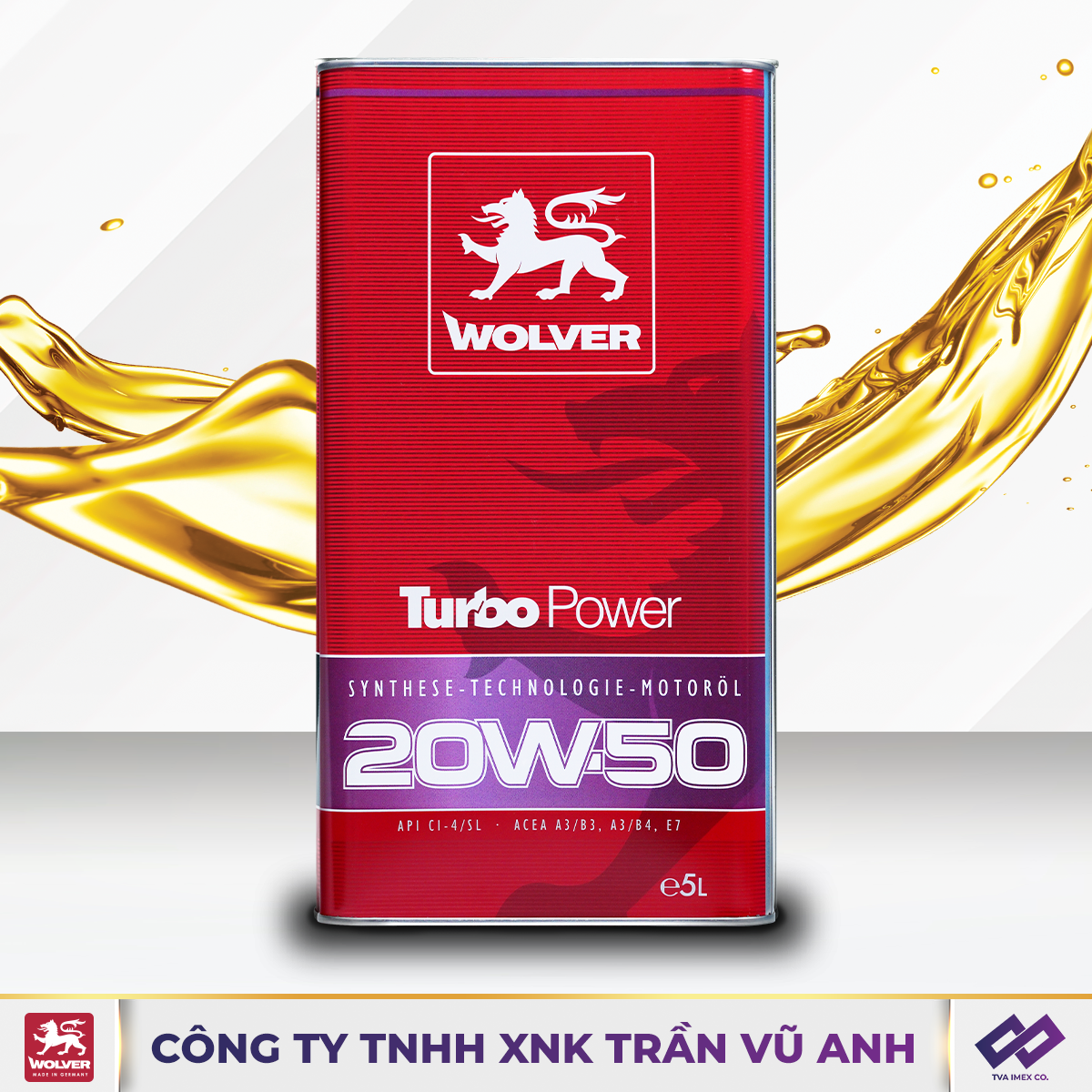 WOLVER TURBO POWER 20W50 CI-4 5L